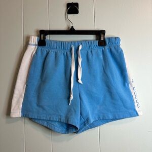 PINK Victoria's Secret Blue and White Athletic Shorts